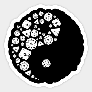 Dice Ying Yang Funny Design for Gamers Men Women and Kids Sticker